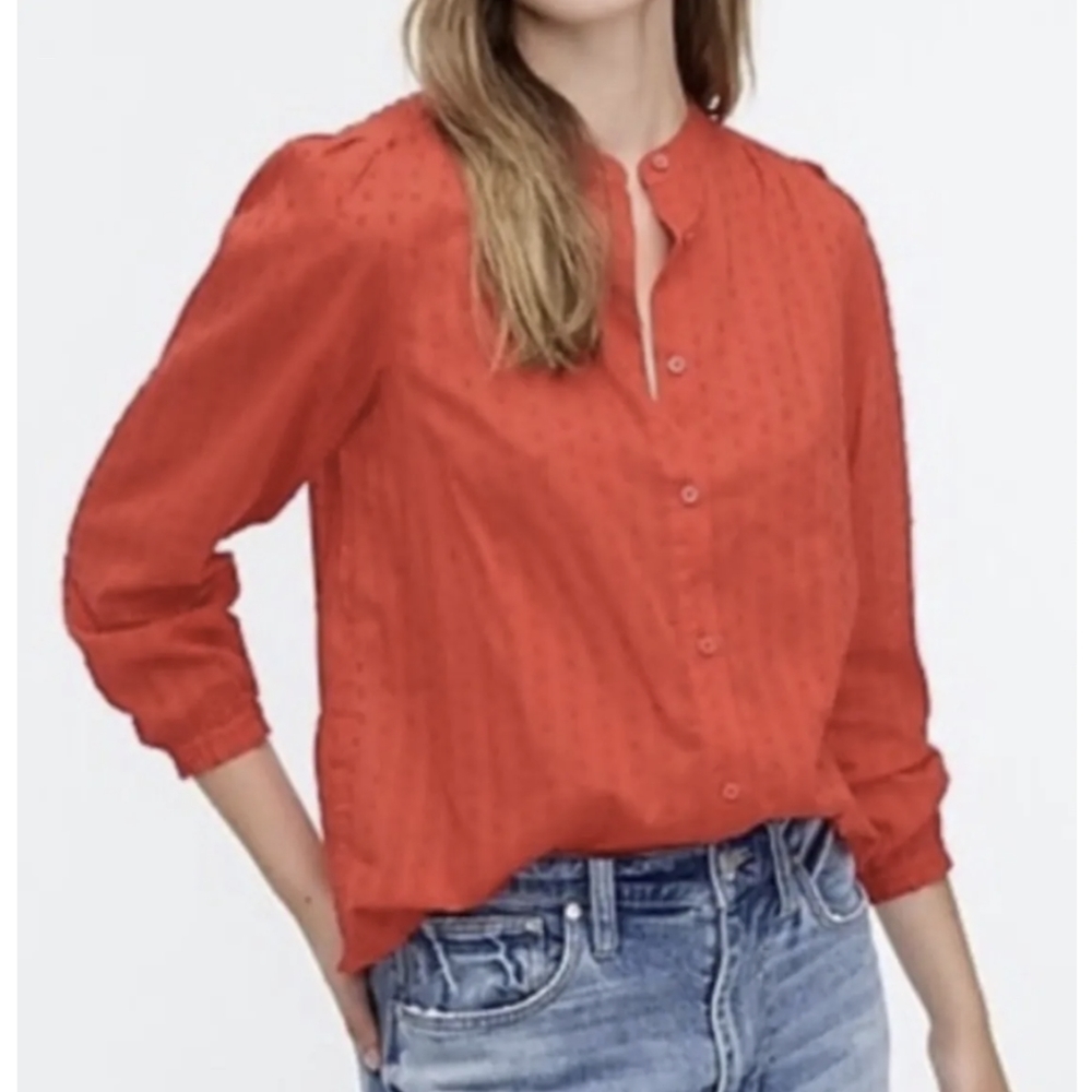 Jcrew swiss dot red button down